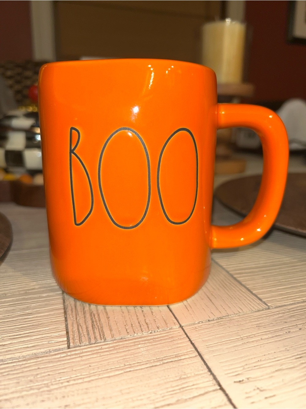 Rae Dunn Orange 'BOO' Ceramic Mug, New